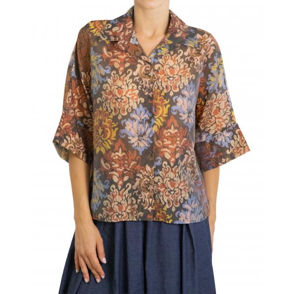 Camicia fantasia con ghirigori 